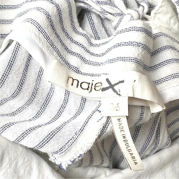 MAJE‎ Striped Crisscross Corset Back Sleeveless Wide Leg Eva Longoria Jumpsuit 4 - Picture 9 of 10